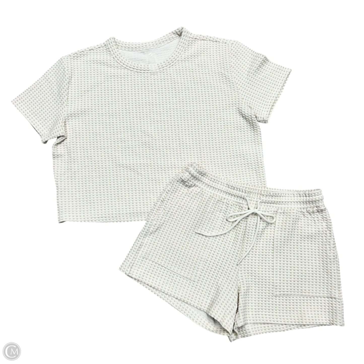 Lounge Set Shorts By Lou And Grey In Cream & Tan, Size: S/M