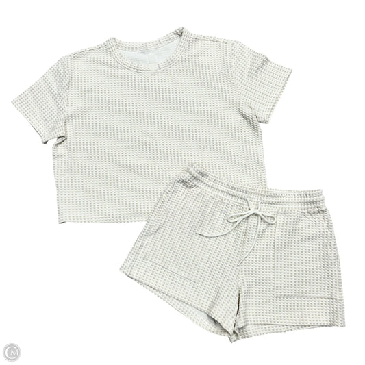 Lounge Set Shorts By Lou And Grey In Cream & Tan, Size: S/M