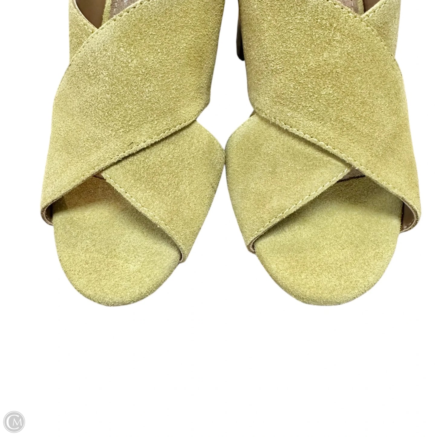 Sandals Heels Block By Aerosoles In Chartreuse, Size: 5.5