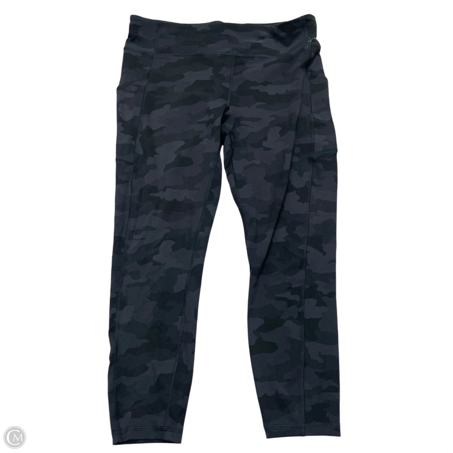 Athletic Leggings By Lululemon In Black & Grey, Size: L