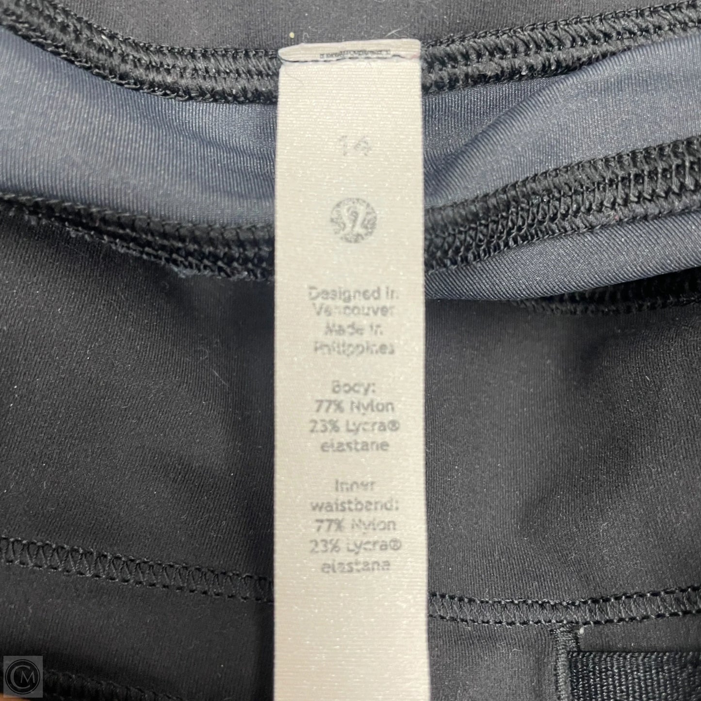 Athletic Leggings By Lululemon In Black & Grey, Size: L