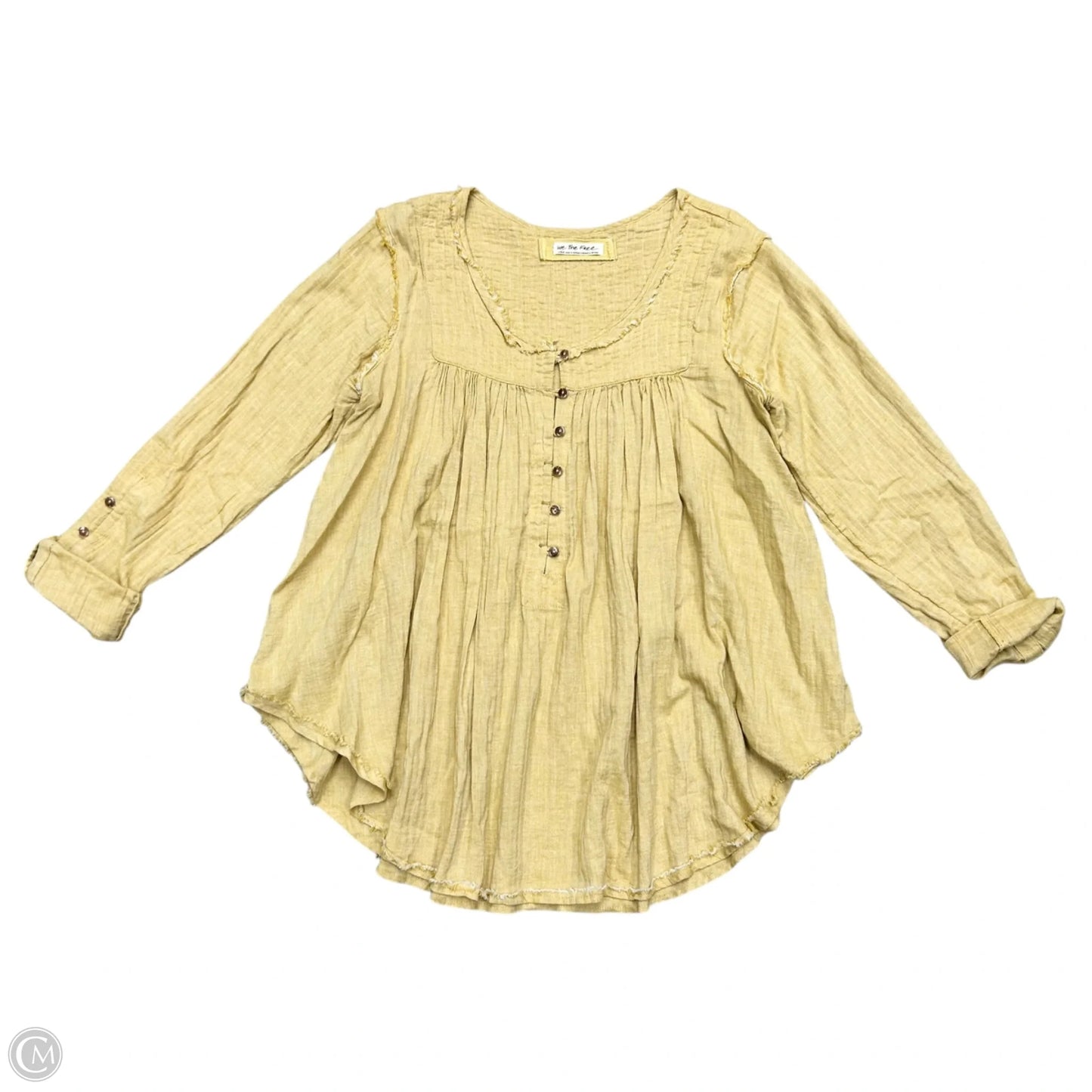 Top Long Sleeve By We The Free In Yellow, Size: L