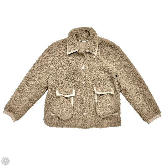Jacket Faux Fur & Sherpa By Soft Surroundings In Taupe, Size: M