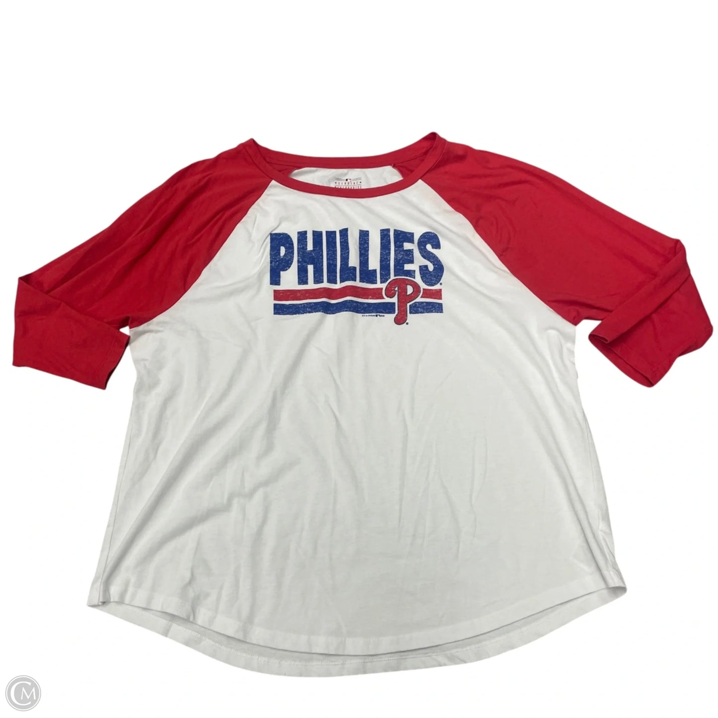 Top Long Sleeve By Mlb In Red & White, Size: Xxl