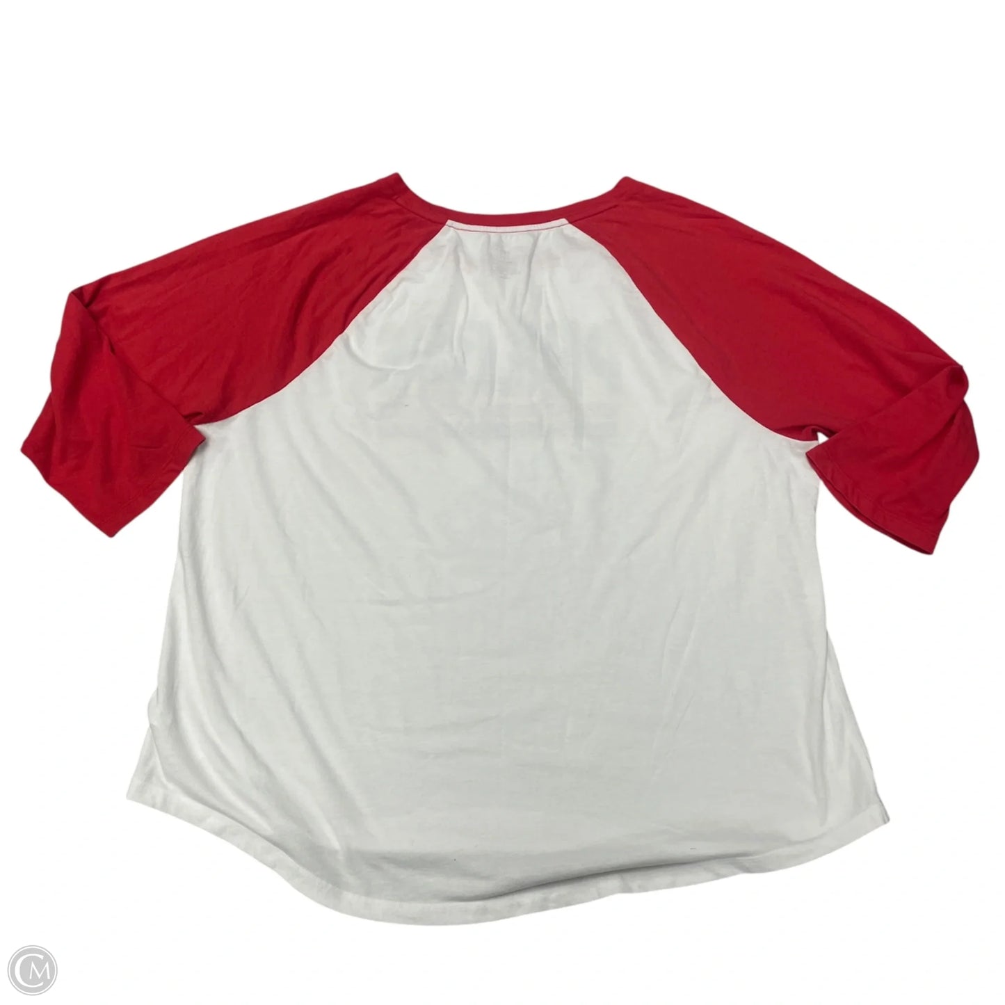 Top Long Sleeve By Mlb In Red & White, Size: Xxl