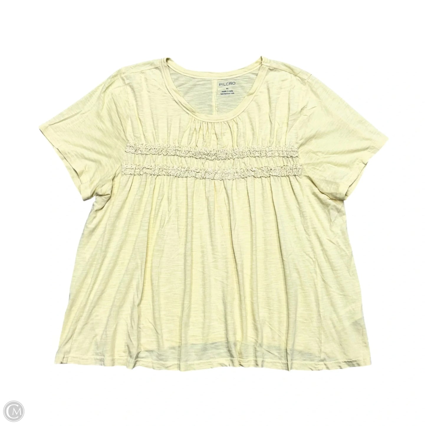 Top Short Sleeve By Pilcro In Yellow, Size: Xl