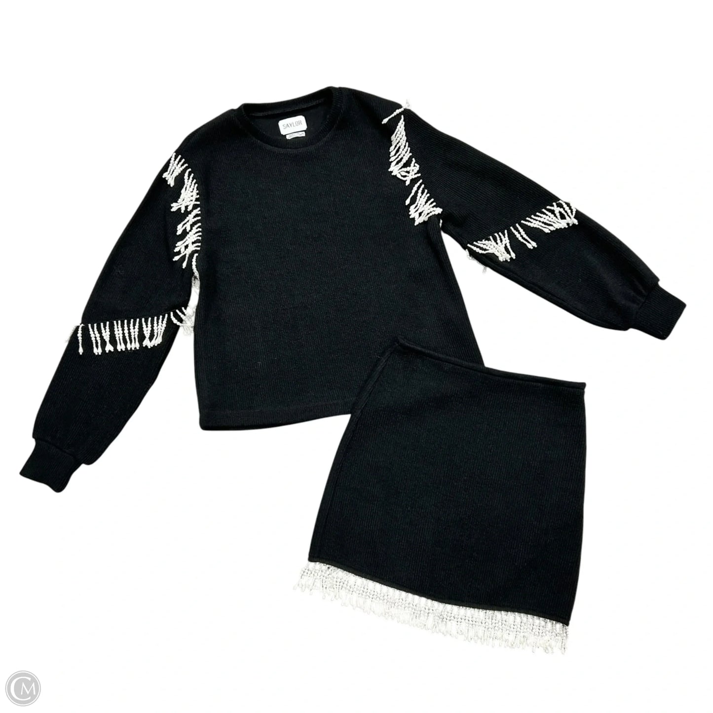 Skirt Set 2pc By Saylor In Black & White, Size: Xs