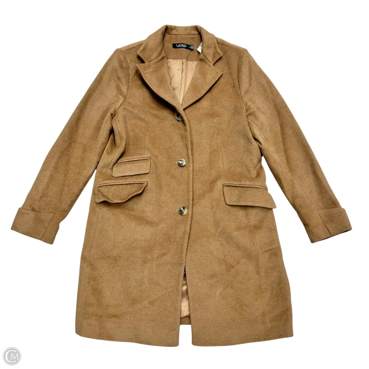 Coat Peacoat By Lauren By Ralph Lauren In Tan, Size: L