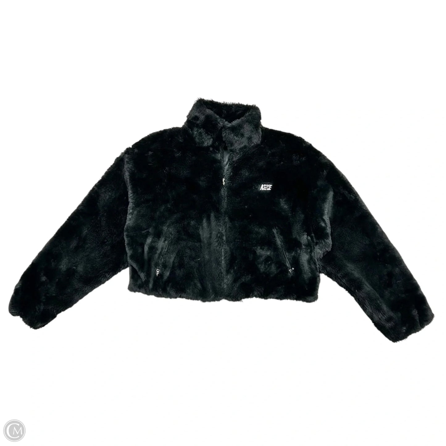 Jacket Faux Fur & Sherpa By Nike Apparel In Black, Size: M