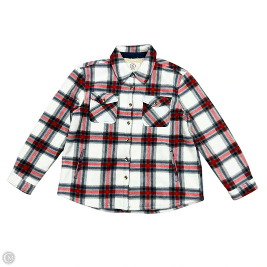 Jacket Shirt By Sage In Plaid Pattern, Size: Xl