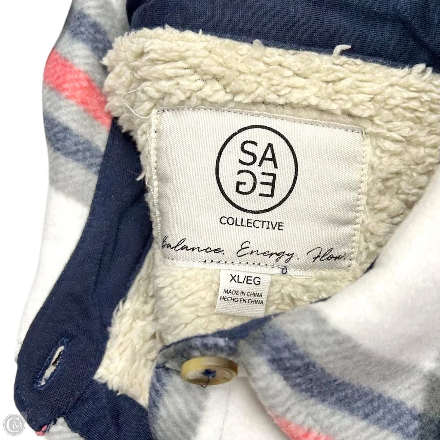 Jacket Shirt By Sage In Plaid Pattern, Size: Xl