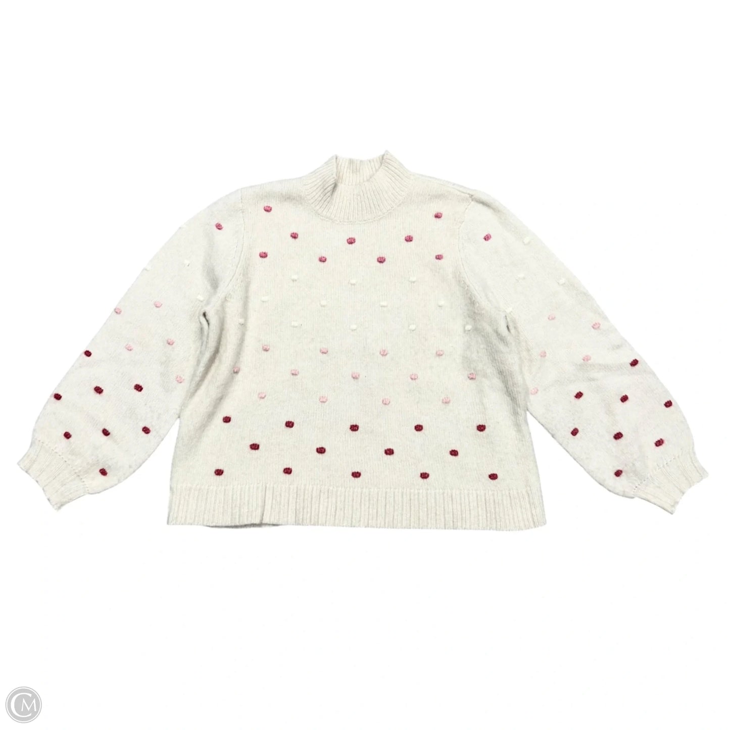 Sweater By Loft In Cream & Pink, Size: Xl