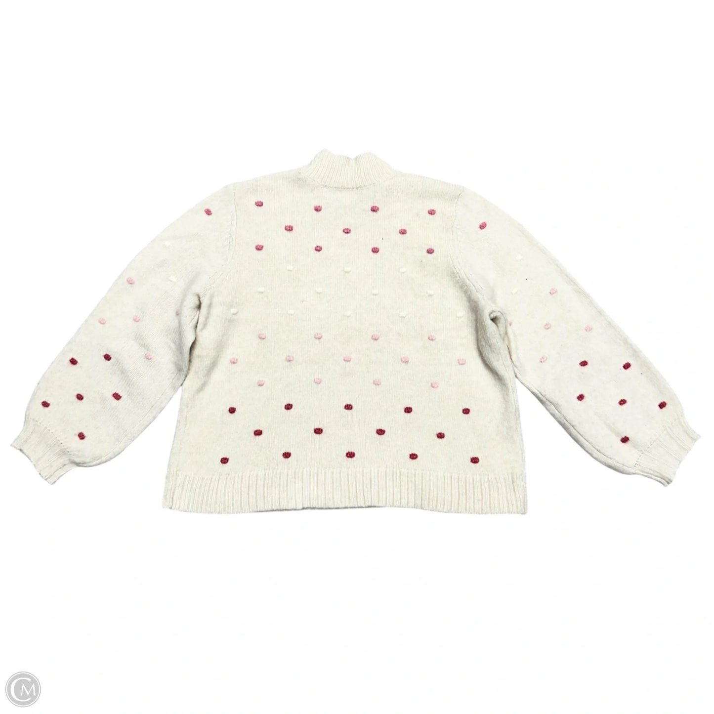 Sweater By Loft In Cream & Pink, Size: Xl