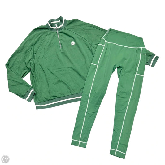 Athletic Pants 2pc By Set Active In Green & White, Size: M