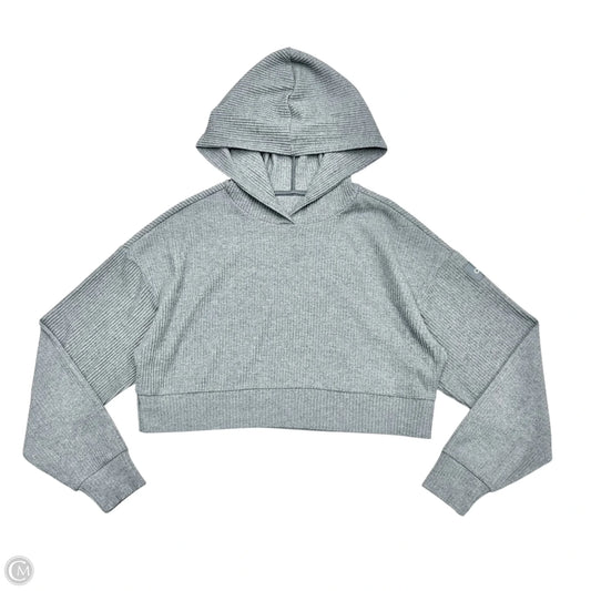 Sweatshirt Hoodie By Alo In Grey, Size: M