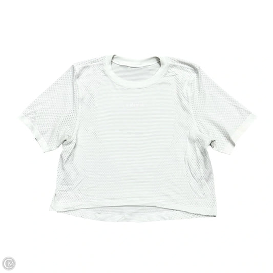 Athletic Top Short Sleeve By Lululemon In White, Size: S