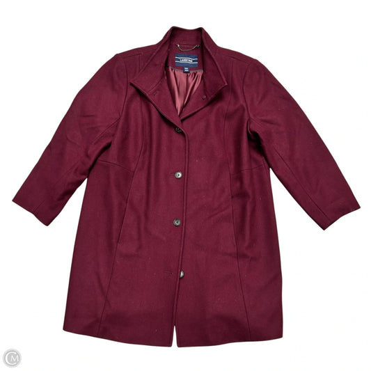 Coat Peacoat By Lands End In Maroon, Size: 2x