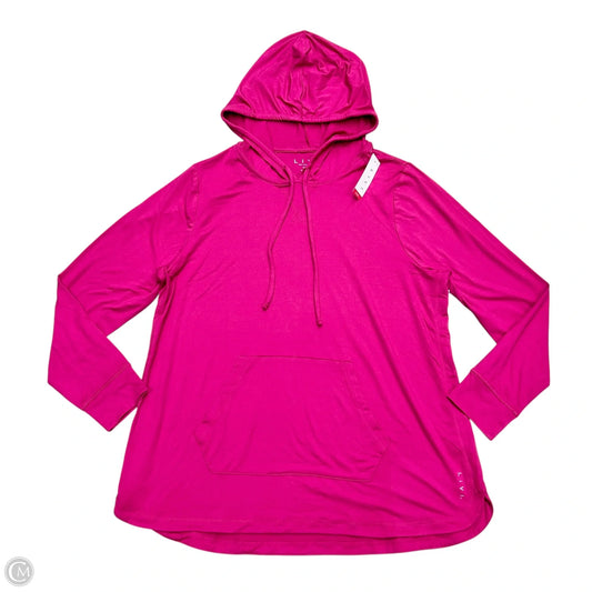 Athletic Top Long Sleeve Hoodie By Livi Active In Pink, Size: Xl