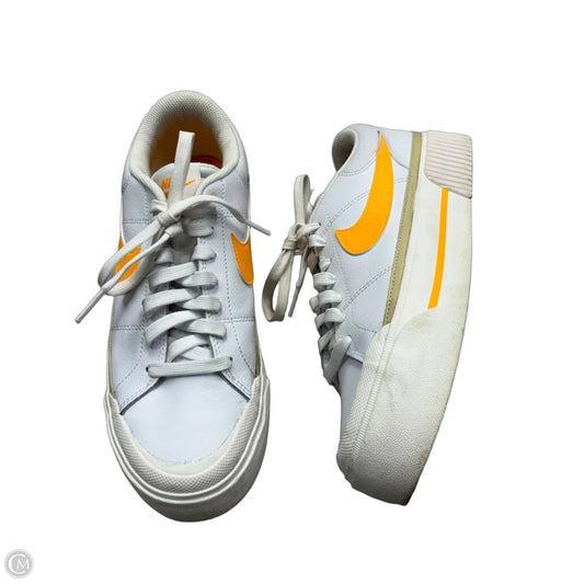 Shoes Sneakers By Nike In Orange & White, Size: 9.5