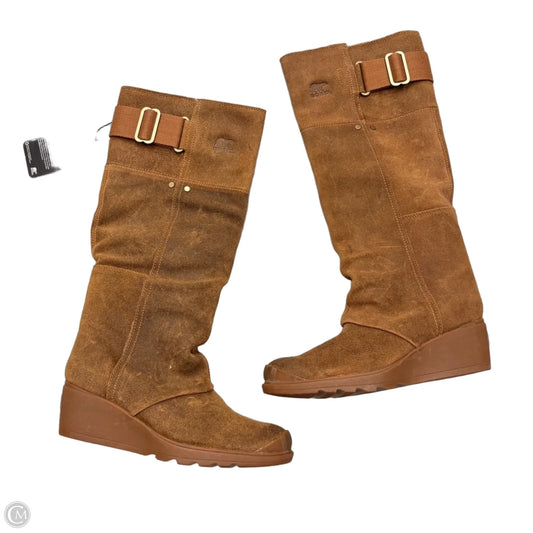 Boots Knee Heels By Sorel In Tan, Size: 7.5
