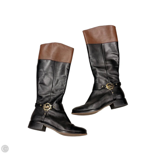 Boots Knee Heels By Michael By Michael Kors In Black & Brown, Size: 8