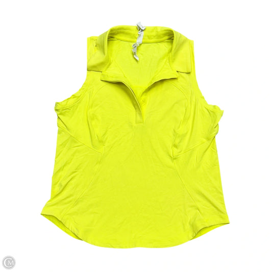 Athletic Tank Top By Lululemon In Neon Yellow, Size: M
