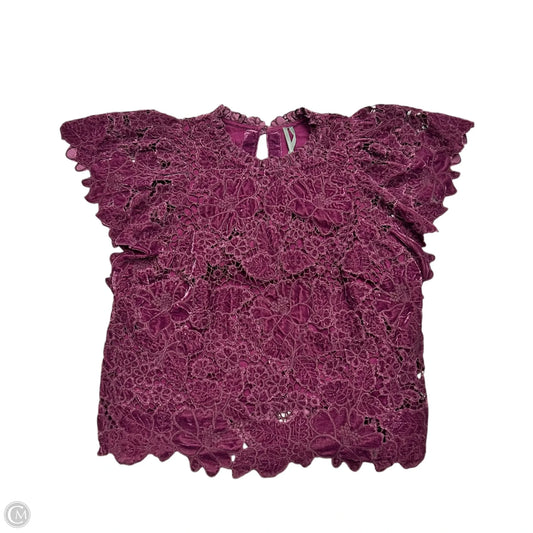 Top Short Sleeve By Anthropologie In Maroon, Size: S