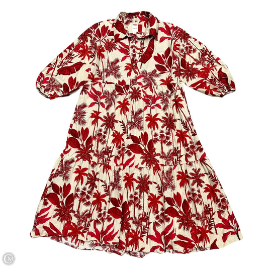 Dress Casual Midi By Maeve In Red & Tan, Size: Mp