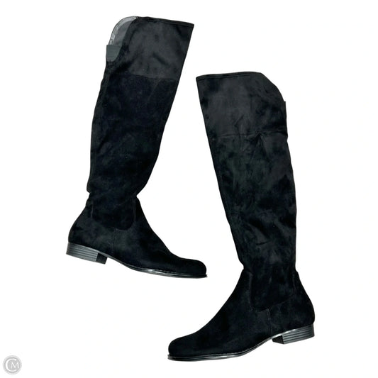 Boots Knee Flats By Isaac Mizrahi Live Qvc In Black, Size: 11