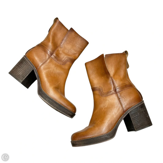 Boots Ankle Heels By Franco Sarto In Tan, Size: 8.5