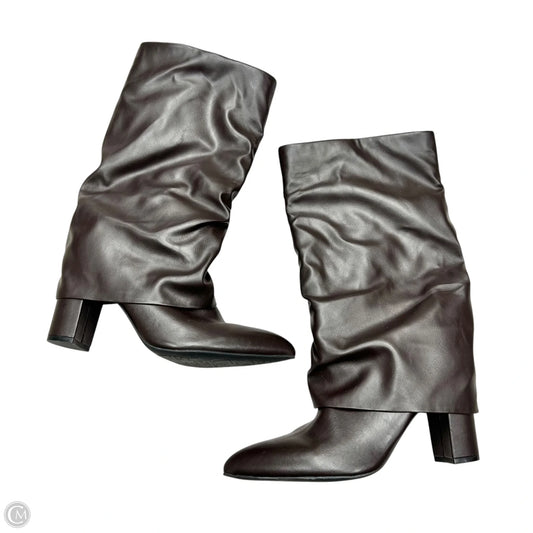 Boots Mid-calf Heels By Unisa In Brown, Size: 9.5