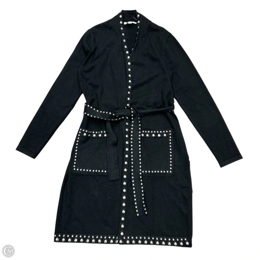 Sweater Cardigan By Vince In Black & Silver, Size: S