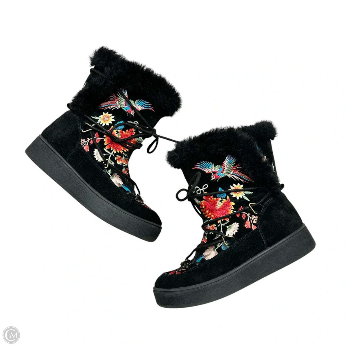 Boots Ankle Flats In Black, Size: 6