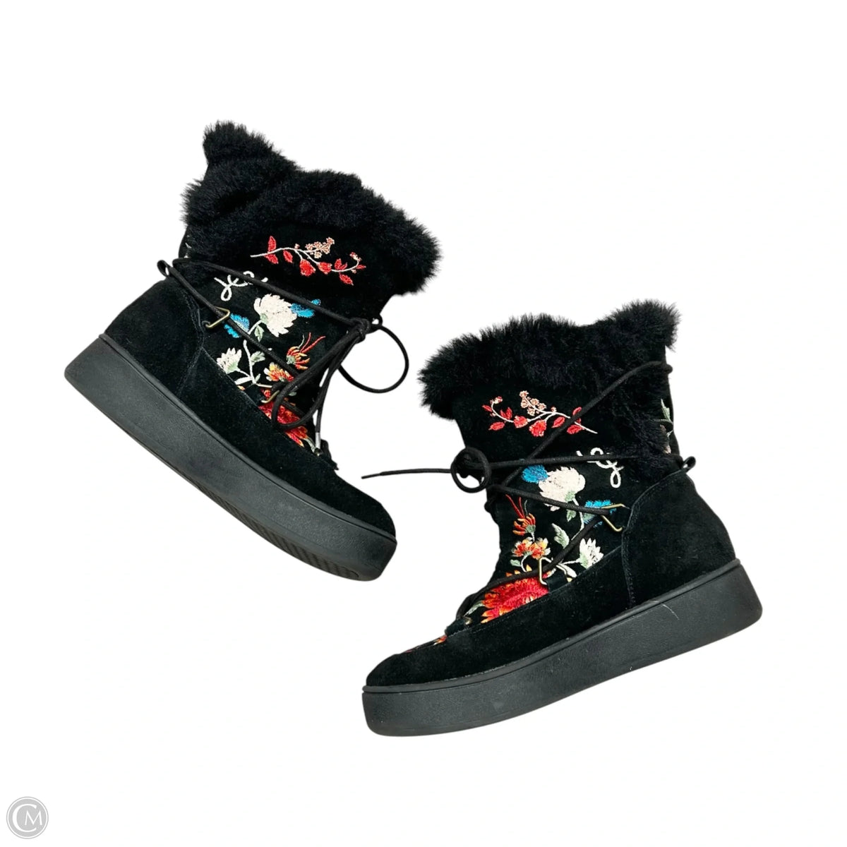 Boots Ankle Flats In Black, Size: 6