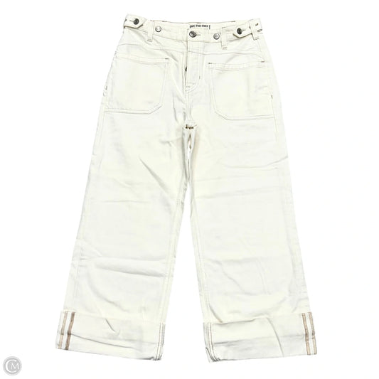 Jeans Wide Leg By We The Free In Cream Denim, Size: 4