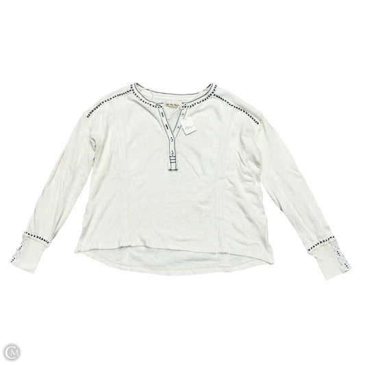 Top Long Sleeve By We The Free In Cream & Green, Size: Xs