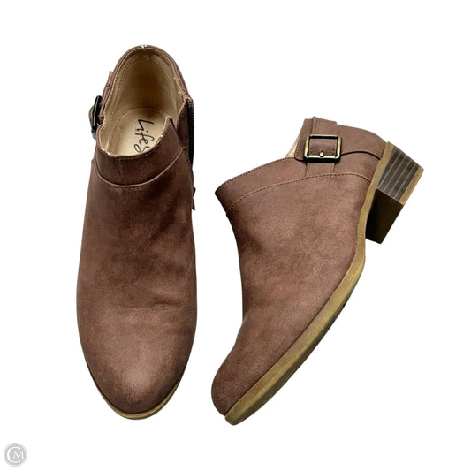 Boots Ankle Heels By Life Stride In Brown, Size: 8