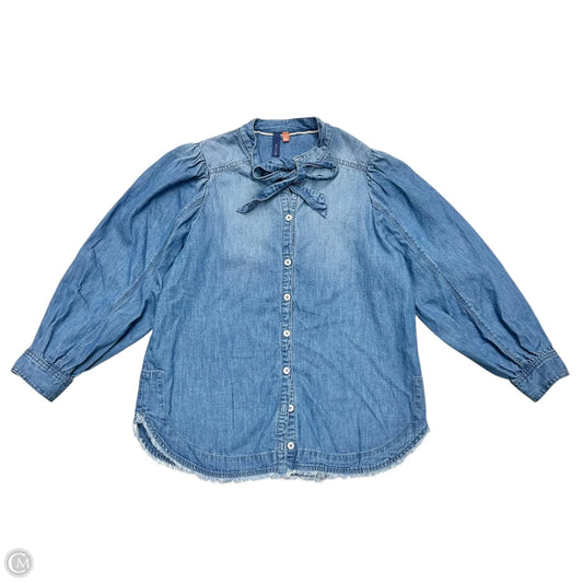 Top Long Sleeve By Pilcro In Blue Denim, Size: S