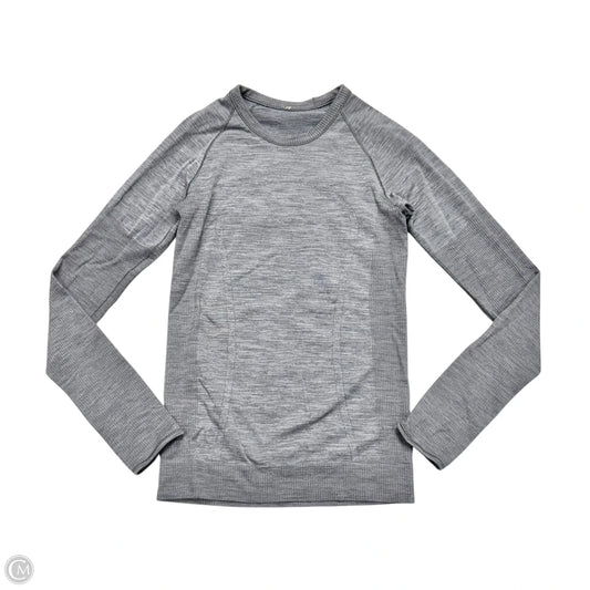 Athletic Top Long Sleeve Crewneck By Lululemon In Grey, Size: S