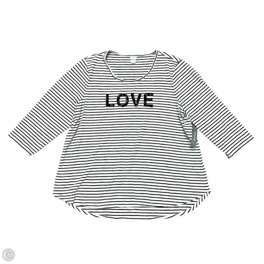 Top Long Sleeve By Chicos In Striped Pattern, Size: Xxl