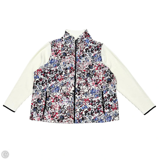 Jacket Puffer & Quilted By Talbots In Blue Red & White, Size: 2x