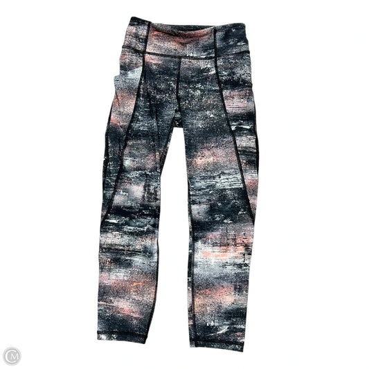 Athletic Leggings By Lululemon In Grey & Pink, Size: S