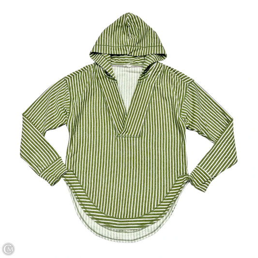 Sweatshirt Hoodie By Pilcro In Green & White, Size: Xs