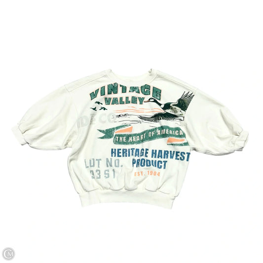 Sweatshirt Crewneck By Pilcro In Green & White, Size: Xs