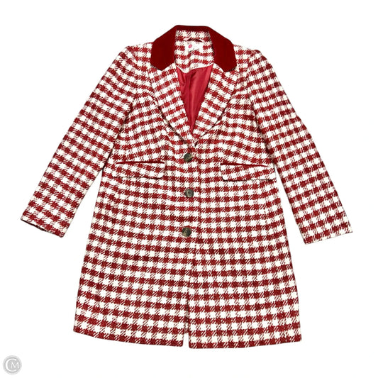 Coat Peacoat By Boden In Red & White, Size: Mp