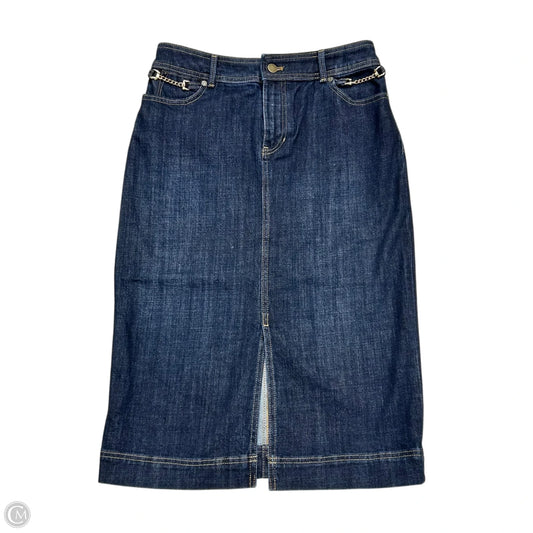 Skirt Midi By Talbots In Blue Denim, Size: 6p