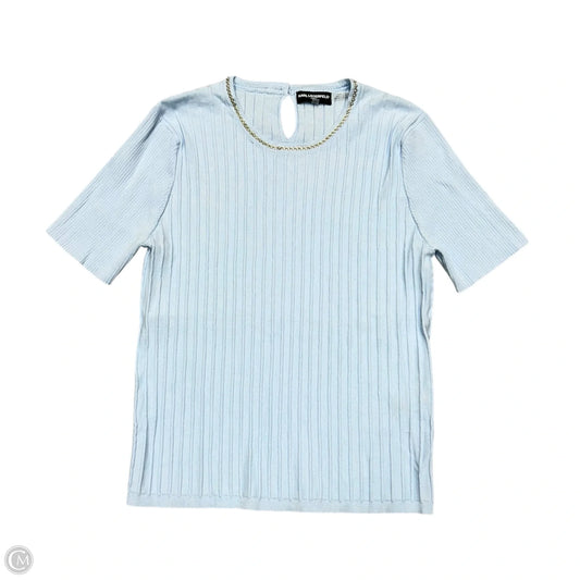 Top Short Sleeve Designer By Karl Lagerfeld In Blue, Size: Xl
