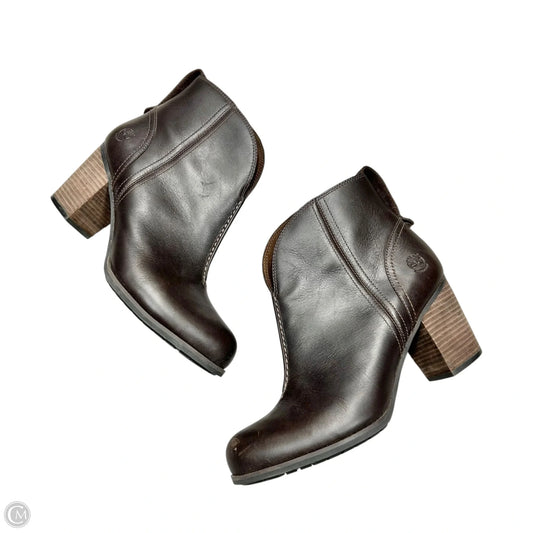 Boots Ankle Heels By Timberland In Brown, Size: 10
