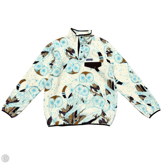 Athletic Fleece By Patagonia In Cream & Red, Size: L