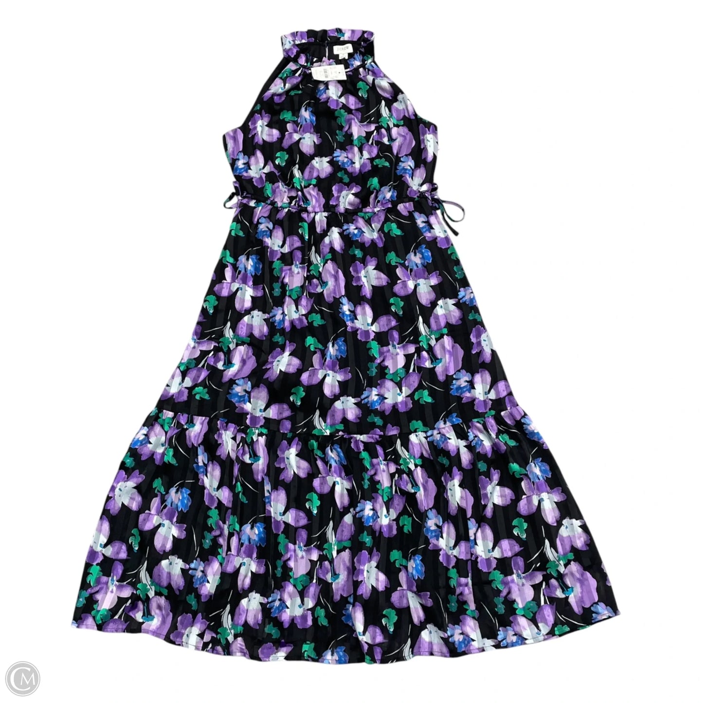 Dress Casual Maxi By J. Crew In Black & Purple, Size: S